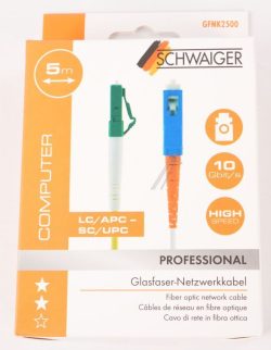 GFNK2500 GLASF. OS2 10GBIT/ S LC/ APC- SC/ UPC 5M WEISS