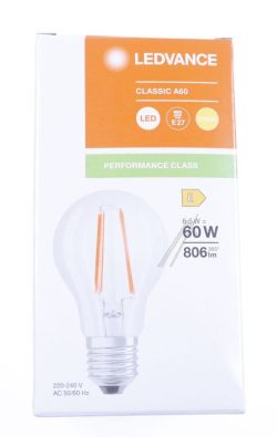 LED CLA60 6.5W LED CLASSIC A P 6.5W 827 FILAMENT KLAR E27