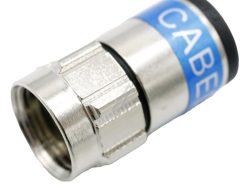 OVZ 027 22505085 PUSH-ON F-STECKER,  F. 2-FACH GESCHIRMTES KABEL BLAU