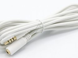 KLINKENVERLÄNGERUNG 4-POL. 3,5MM STECKER/ BUCHSE WEISS 2,0M
