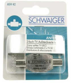 ASV42531 STECK-ANSCHLUSSVERTEILER: 2X TV,  SILBER