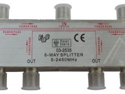 6-FACH VERTEILER SAT 5-2450MHZ MINI F-TECHNIK 6XDC PASS