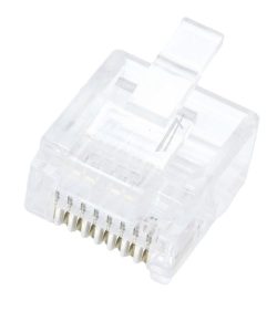 RJ45 WESTERNSTECKER 8/ 8 UNMONTIERT,  FLACH,  KURZ,  UNGESCHIRMT