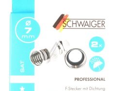 FSW7002531 F-STECKER: 7,0MM/ WETTERSCHUTZ/ 2ER SET,  SILBER