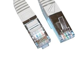 PATCHKABEL CAT6, RJ45, S/ FTP (PIMF),  GRAU,  1M,  LSOH