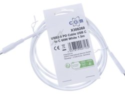 USB-C KABL ZA PUNJENJE,  2.0, ABS,  BELI,  1,5M