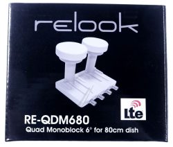 RE-QDM680 MONOBLOCK LNB QUAD 6° 23/ 40MM FEED