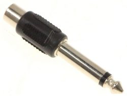 AD202 ADAPTATEUR JACK-MÂLE 6.35MM. MONO/ 1X RCA-FEMELLE
