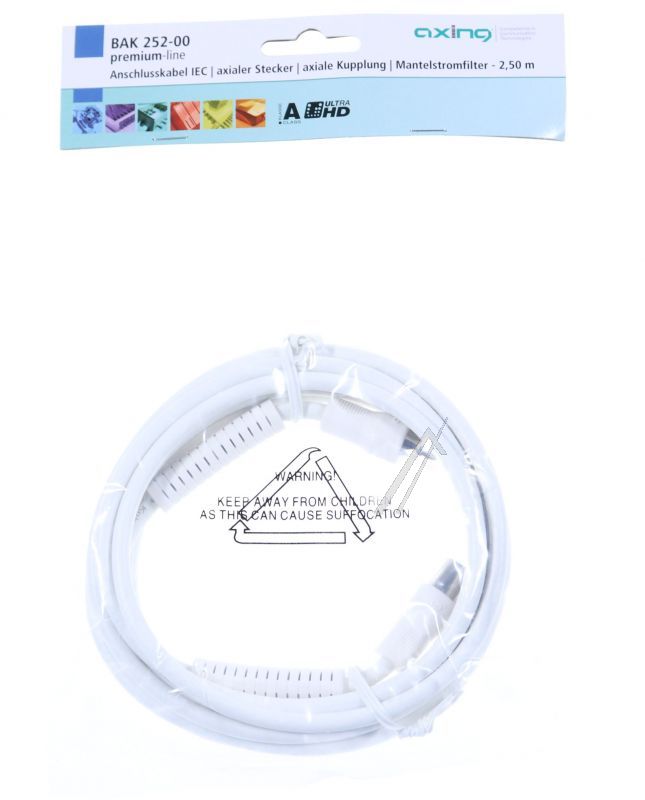 BAK 252-00 BAK25200 ANSCHLUSSKABEL IEC AXIALER STECKER AXIALE KUPPLUNG