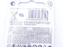 CR1216 6216101401 3V-25MAH LITIUM KNOPFZELLE 12,5X1,6MM VARTA ELECTRONICS