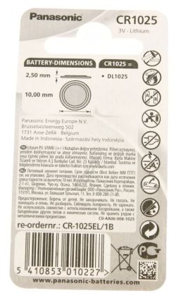 CR1025 CR-1025EL/ 1B 3V - 30MAH LITHIUM KNOPFZELLE 1ER BLISTER
