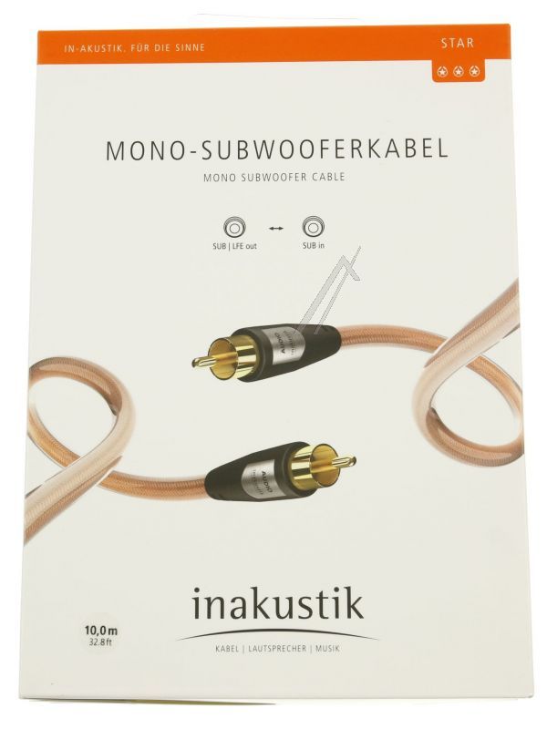STAR 003083101 MONO-SUBWOOFERKABEL,  CINCH  CINCH,  6,0 MM LÄNGE 10 METER