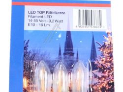 E10 14-55V-0,2W LED-TOP-RIFFELKERZE KLAR 3ER-BLISTER