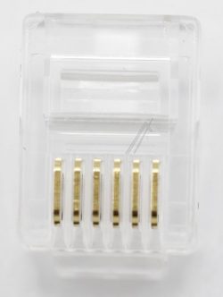 RJ12 WESTERNSTECKER 6/ 6 RJ12 FÜR RUNDKABEL