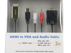CV0052A HDMI TO VGA WITH AUDIO CABLE,  2M,  BLACK