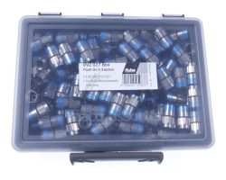 OVZ 027 BOX 22505087 BOX 100XPUSH-ON F-STECKER IN KUNSTSTOFFBOX