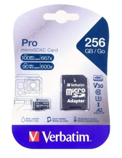 MICRO SDXC 47045 CARD PRO U3 C10 A2 256GB INCL ADAPTOR