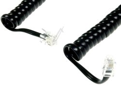 TELFONHÖRERKABEL 2M SCHWARZ GEWENDELT 4/ 4