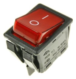 WIPPENSCHALTER EINBAUMASS 30X22MM ROT 2NO 250V 16A BELEUCHTET 0-I ANSCHLUSS FLACHSTECKER 6,3MM