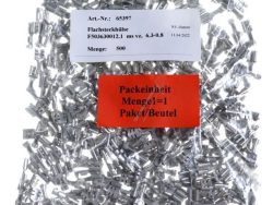 F503630012.1 FLACHSTECKHÜLSE 6,3MM X 0,8MM VE 500 STÜCK FÜR 1,5 – 2,5MM² MESSING-VERZINKT TYP LEAR