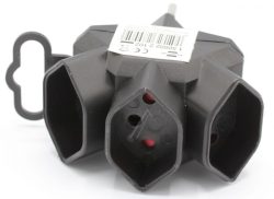 1508022102 3-FACH ABZWEIGSTECKER T13 STERNFÖRMIG SCHWARZ *CH*