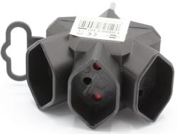 1508022102 3-FACH ABZWEIGSTECKER T13 STERNFÖRMIG SCHWARZ *CH*