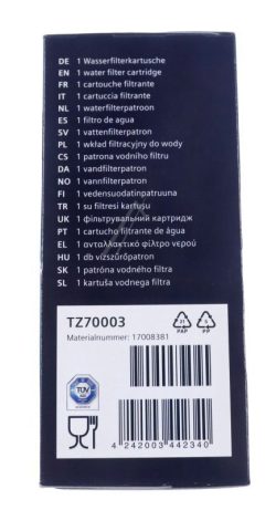 17008381 FILTER ZA VODU,  BRITA INTENZA ZA POTPUNO AUTOMATSKE APARATE ZA KAFU,  SIMENS PAKOVANJE,  SADRŽAJ: 1X FILTER ZA VODU