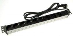 ALU-LINE 19" 1390007009 STECKDOSENLEISTE FÜR SCHALTSCHRÄNKE 9-FACH,  2M,  OHNE SCHALTE
