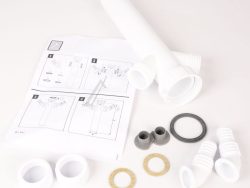 2921 PP TAUCHROHR 1 1/ 2″,  WEISS MIT ZWEI KOMBI-GERÄTEANSCHLÜSSEN 1″ UND 3/ 4″