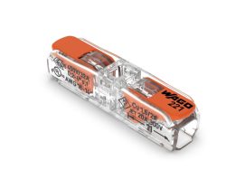WAGO 221-2411-1 KOMPAKTNI / KROZ/  PRIKLJUČNI KONEKTOR 1 KOMAD SA POLUGOM ZA 2-PROVODNIKA DO 4MM²