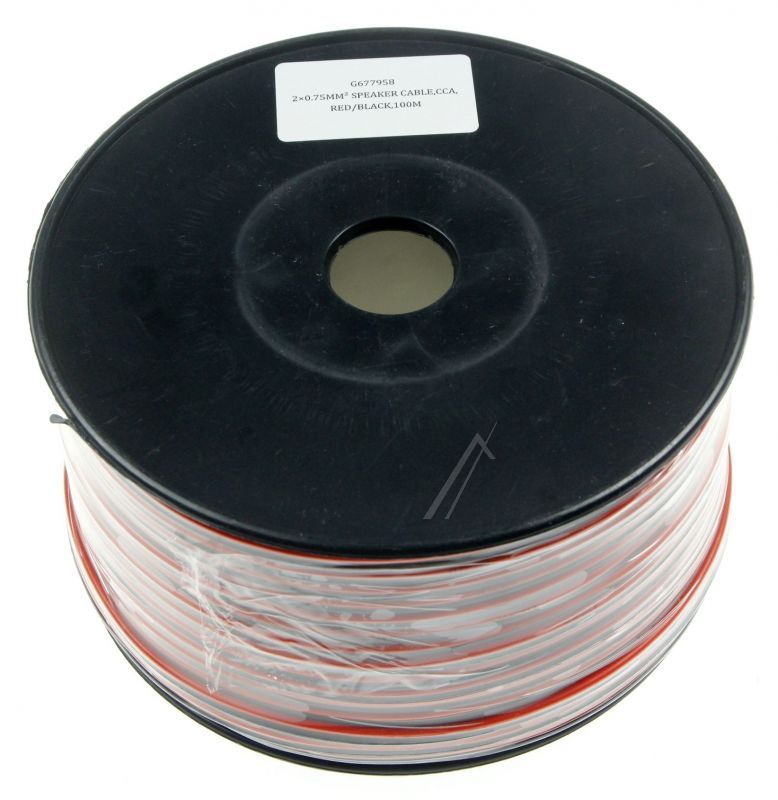 2X0,75MM² LAUTSPRECHERKABEL ROT/ SCHWARZ,  CCA (KUPFER/ ALUMINIUM),  100M