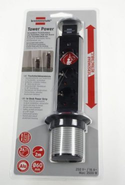 TOWER POWER 1396200003 TISCHSTECKDOSENLEISTE 3-FACH 2M