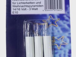 E10 14/ 16V KLEINSCHAFTKERZE 11,5X70MM,  3W ELFENBEIN 3ERBLISTER