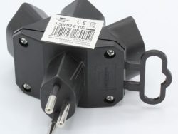 1508022102 3-FACH ABZWEIGSTECKER T13 STERNFÖRMIG SCHWARZ *CH*