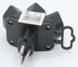 1508022102 3-FACH ABZWEIGSTECKER T13 STERNFÖRMIG SCHWARZ *CH*