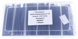S80903 SCHRUMPFSCHLAUCH-SORTIMENT 2:1 170-TEILIG SCHWARZ IM KASTEN