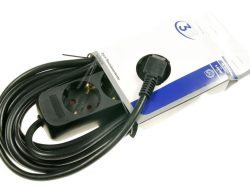 EBL 3B 5 61153 3-FACH STECKDOSENLEISTE BASIC,  SCHWARZ 5M