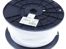 SAT-KOAXIALKABEL WEISS,  STAHLKUPFER,  >110DB,  100M-SPULE,  DREIFACH ABGESCHIRMT