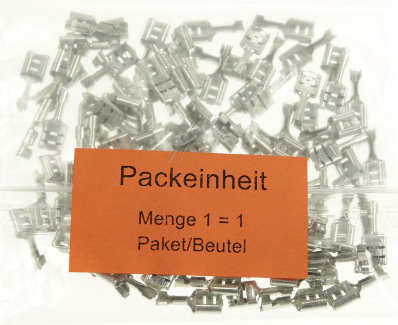 F502630012 FLACHSTECKHÜLSE 6,3MM X 0,8MM 100 STÜCK FÜR 0,5 - 1,5MM² MESSING-VERZINKT