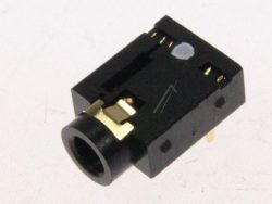 3722-003158 JACK-PHONE,1/ 6P, NI, BLK, ANGLE
