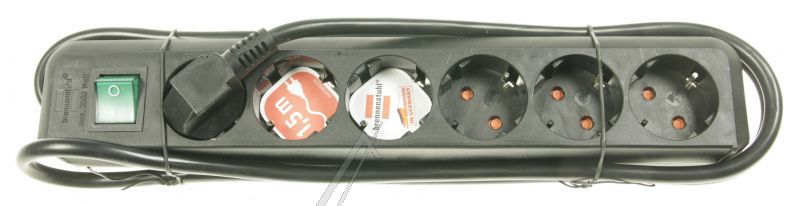 ECO-LINE 1159500015 PRODUŽNI KABL 6-UTIČNICA CRNI 1,5M