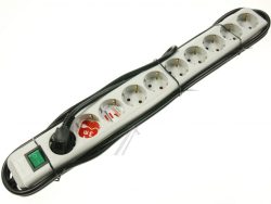 ECO-LINE 1159350010 STECKDOSENLEISTE MIT SCHALTER 10-FACH LICHTGRAU 3M