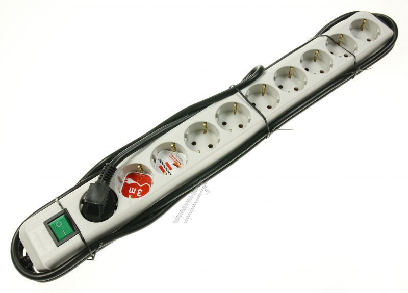 ECO-LINE 1159350010 STECKDOSENLEISTE MIT SCHALTER 10-FACH LICHTGRAU 3M