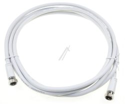 F-ANSCHLUSSKABEL MIT GERADEM STECKER 2,5M,  WEISS