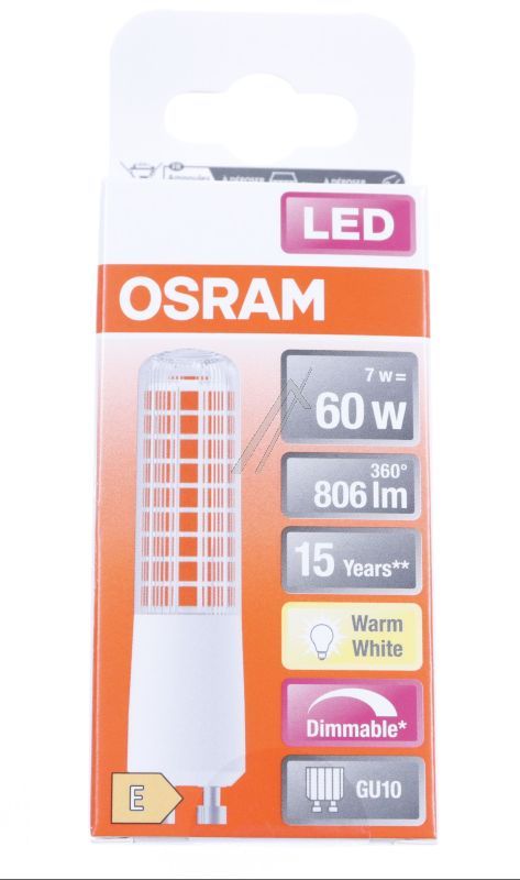LEDTSLIM60D 7W T SLIM DIM 60 320 ° 7 W/ 2700 K GU10 220-240V
