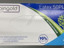 604217 EINWEGHANDSCHUHE LATEX 50PLUS,  PUDERFREI,  GR. 7/ S,  NATUR,  100 STÜCK