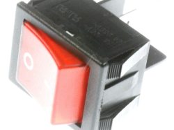 WIPPSCHALTER ROT,  1 – 0, 24X31, 125V-16A,  250V-8A