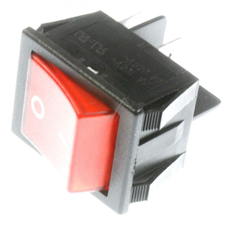 WIPPSCHALTER ROT,  1 - 0, 24X31, 125V-16A,  250V-8A