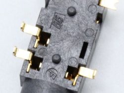 3722-003056 JACK-PHONE,1P/ 6C, AU, BLK, SMD-A