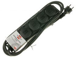 1159960 STECKDOSENVERTEILER IP44 4-FACH OUTDOOR SCHWARZ 2M